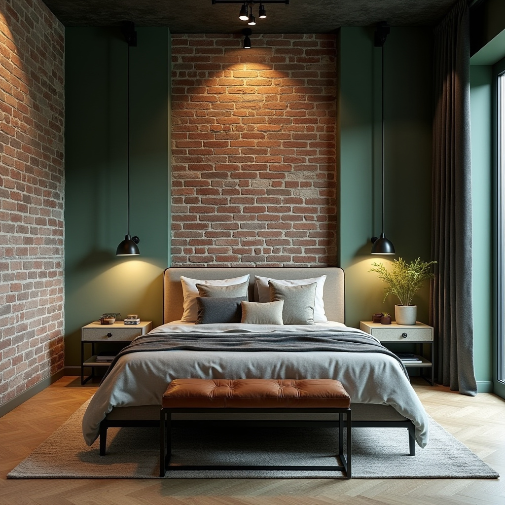 bedroom sage green accent wall 14