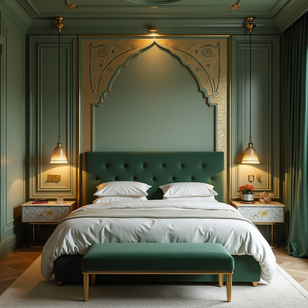 bedroom sage green accent wall 17