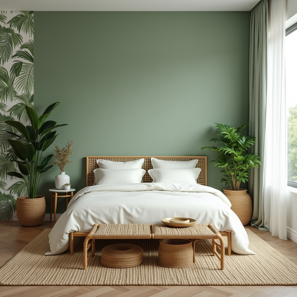 bedroom sage green accent wall 21