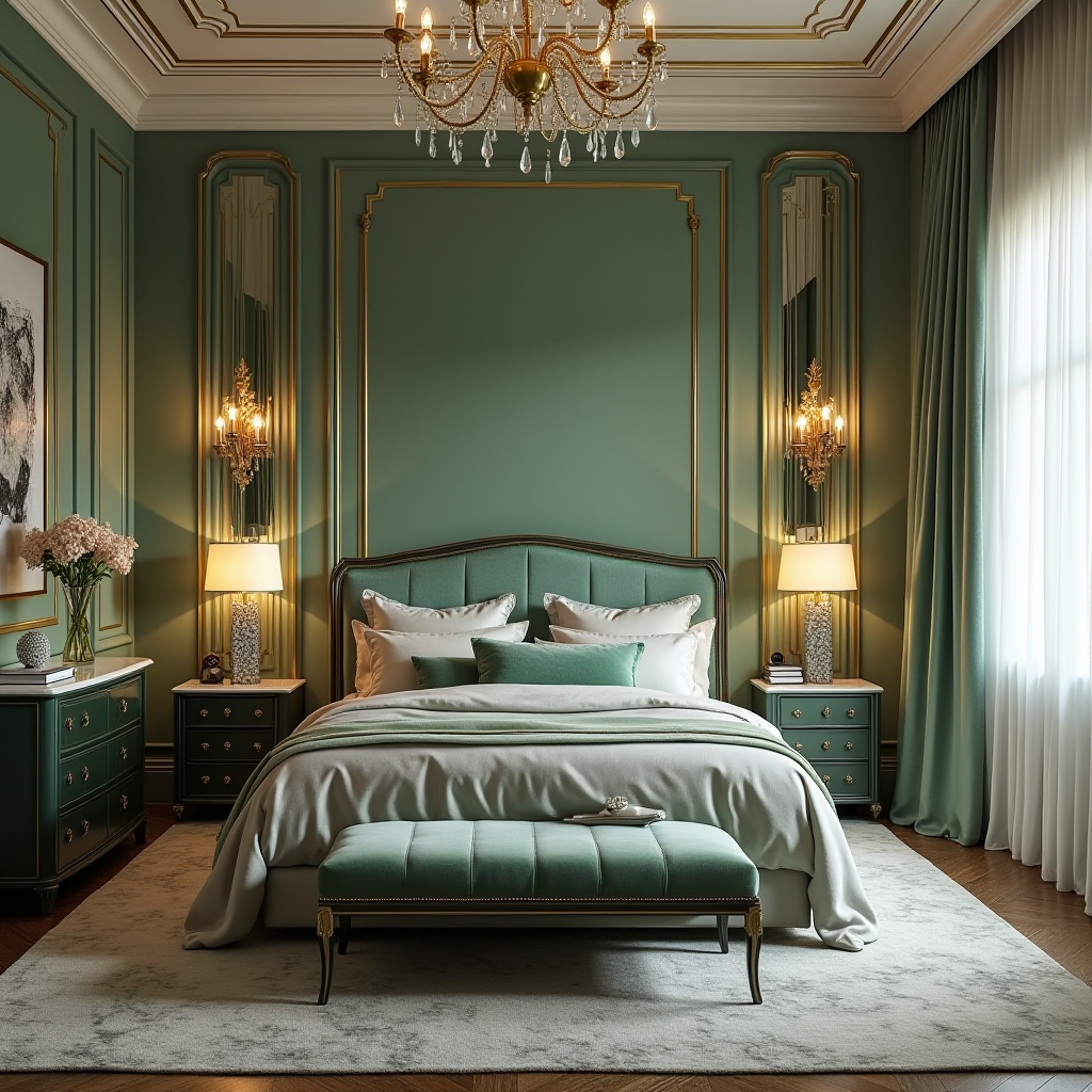 bedroom sage green accent wall 29