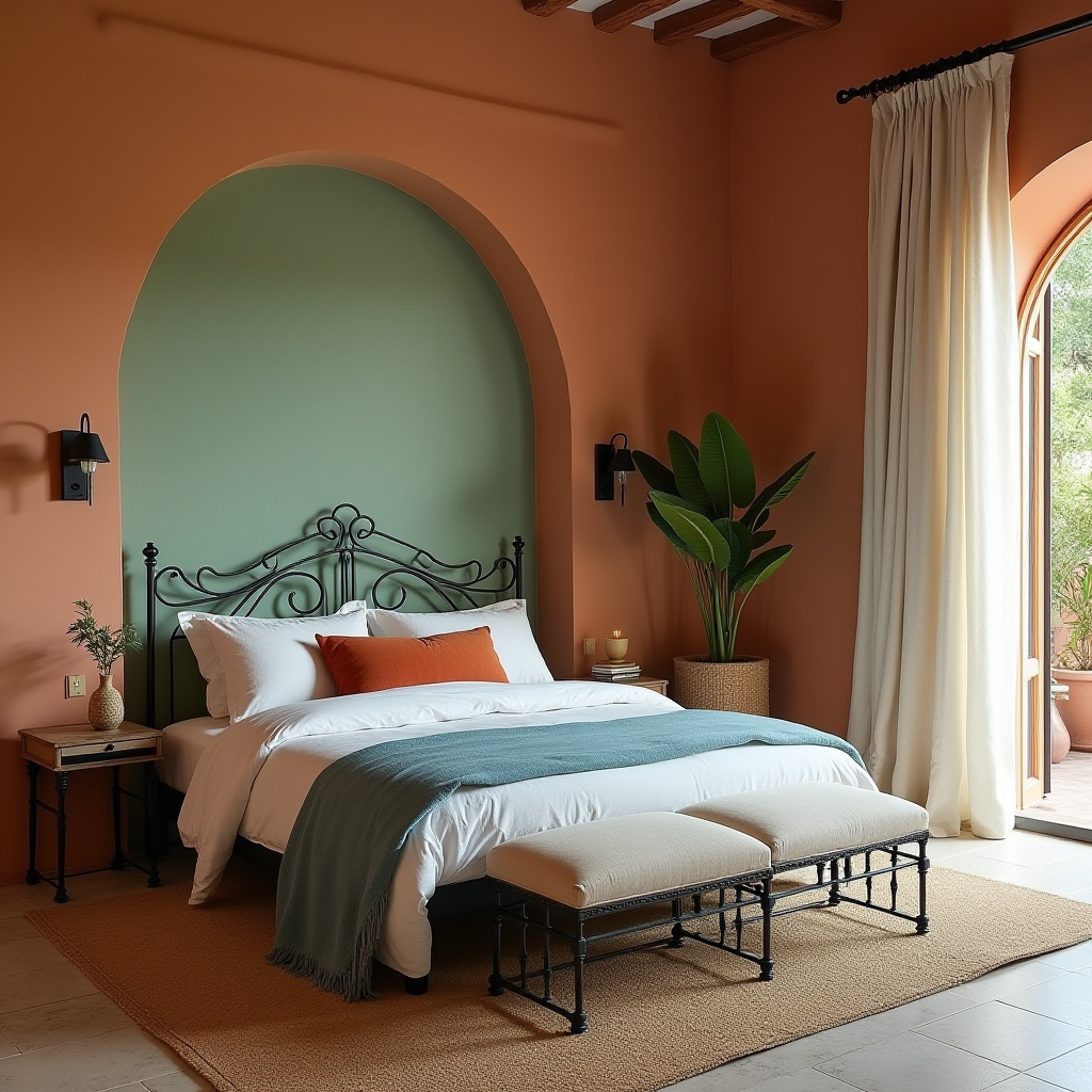 bedroom sage green accent wall 31