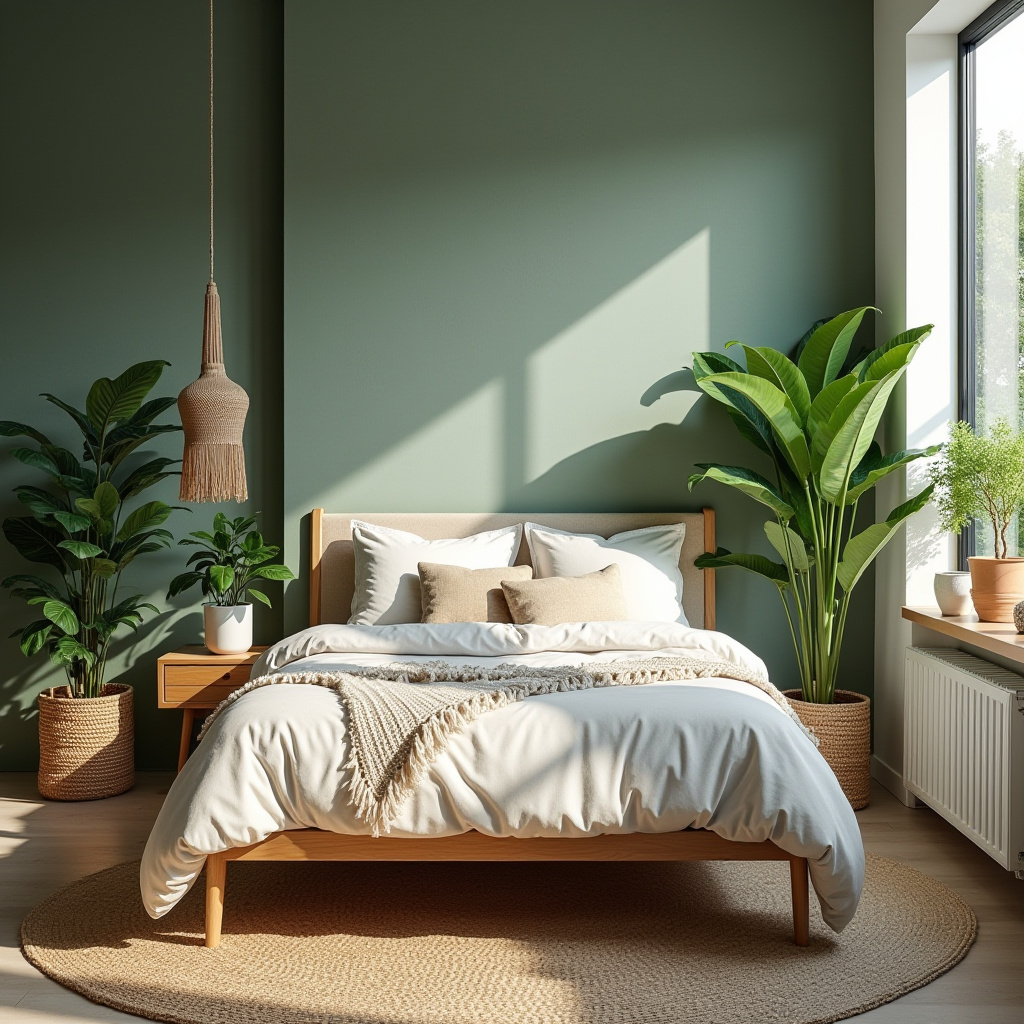 bedroom sage green accent wall 4