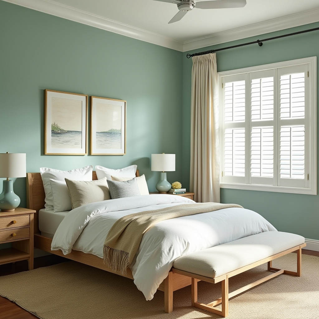 bedroom sage green accent wall 8