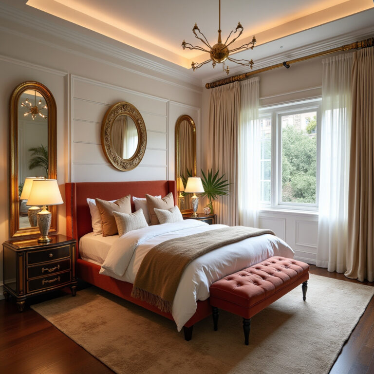 bedroom white shiplap accent wall 36