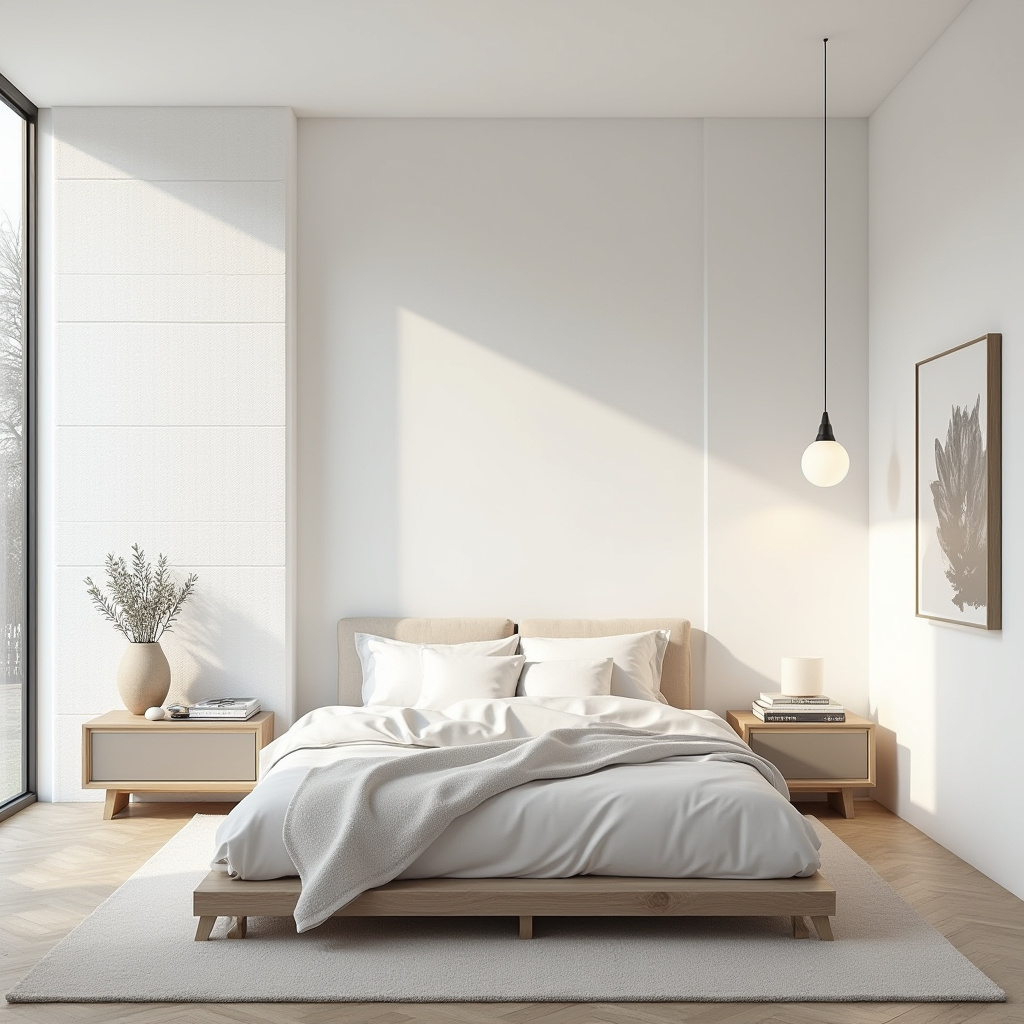bedroom white shiplap accent wall 39