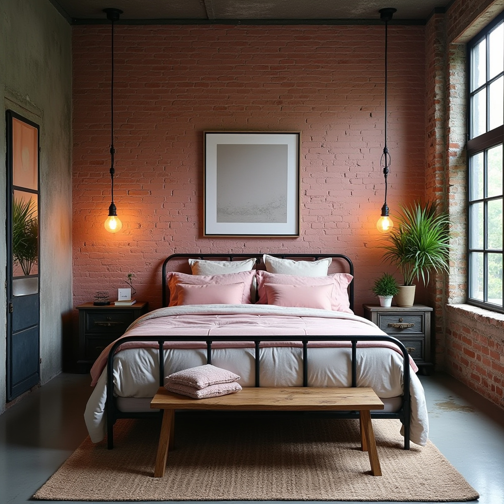 black and pink bedroom accent wall 10