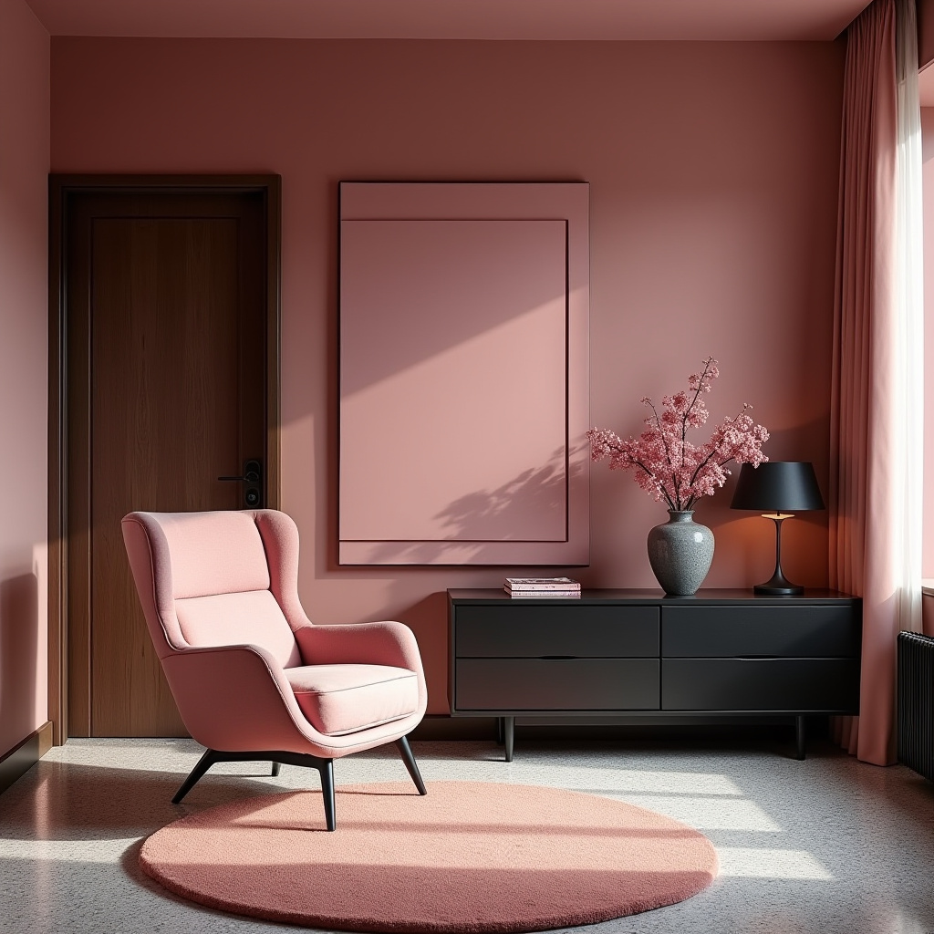 black and pink bedroom accent wall 14