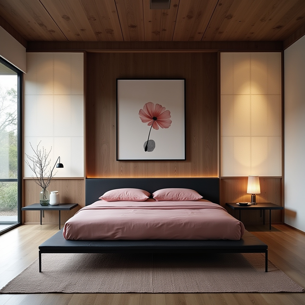 black and pink bedroom accent wall 15