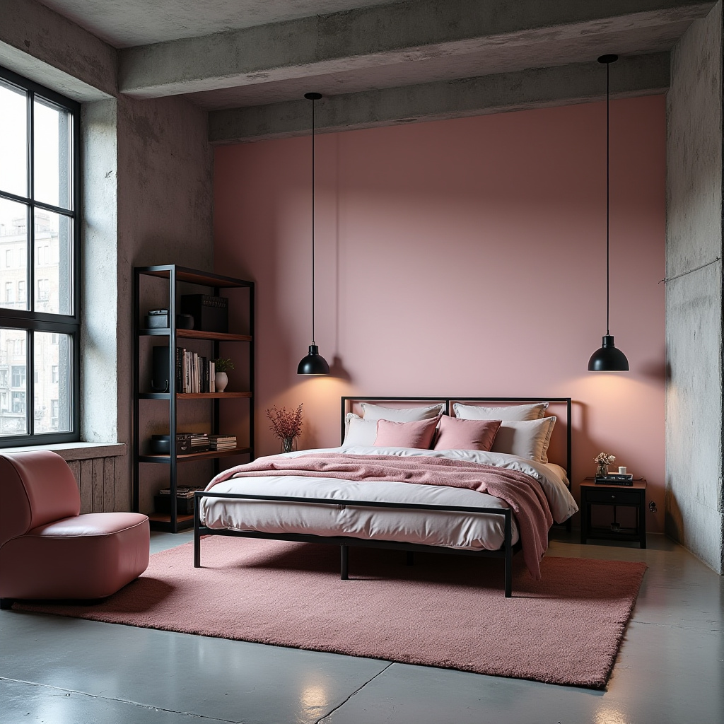 black and pink bedroom accent wall 21