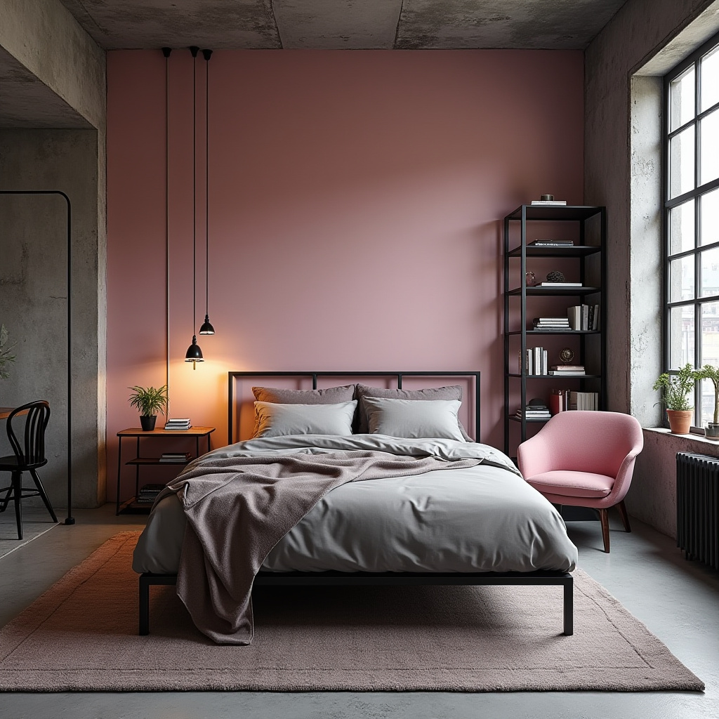 black and pink bedroom accent wall 22