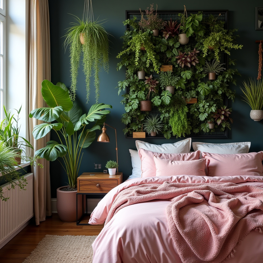 black and pink bedroom accent wall 26