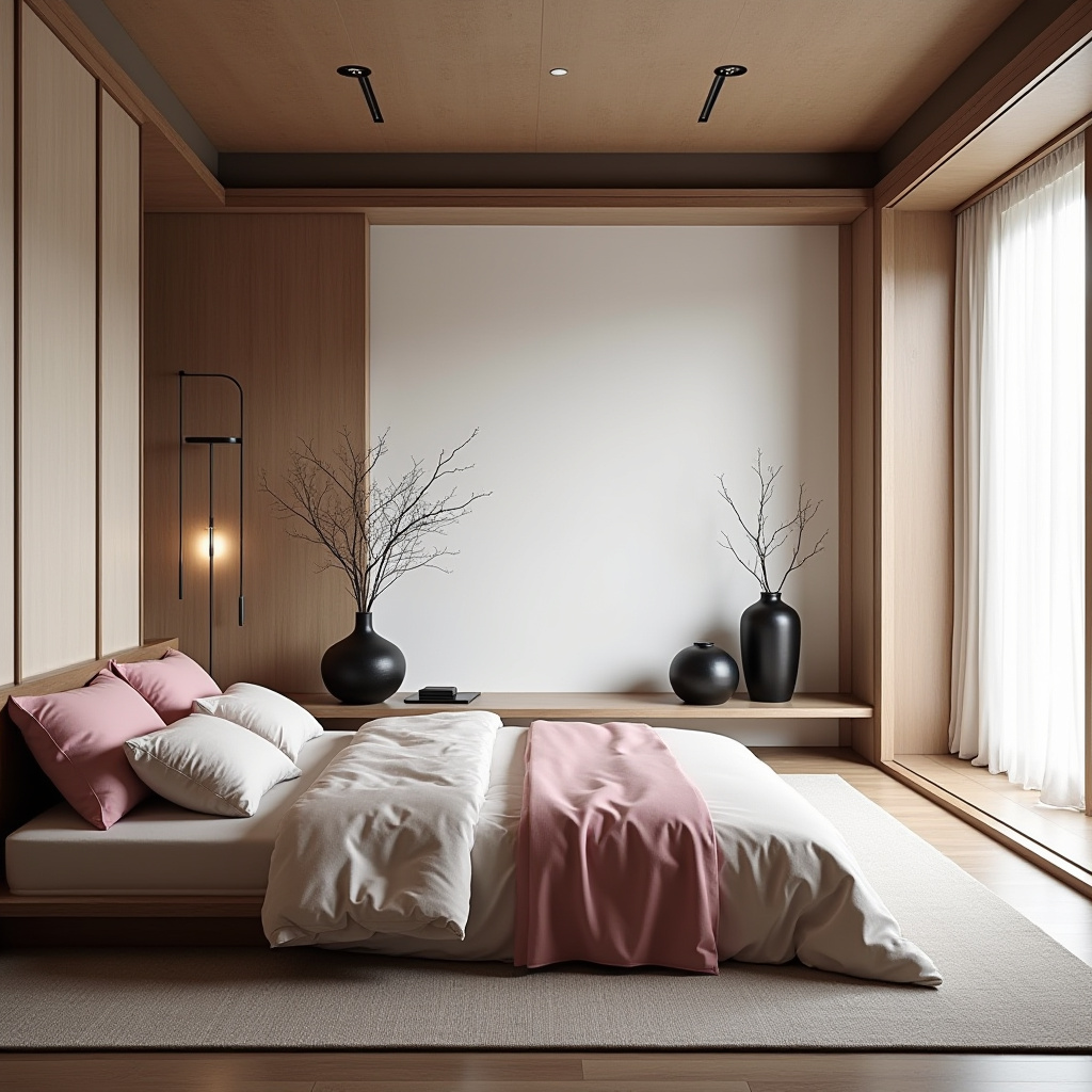 black and pink bedroom accent wall 29