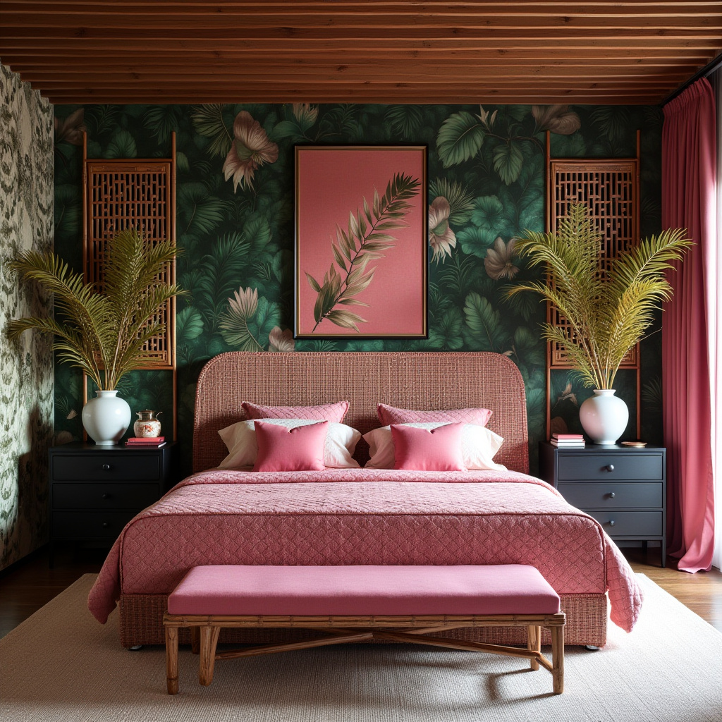 black and pink bedroom accent wall 32