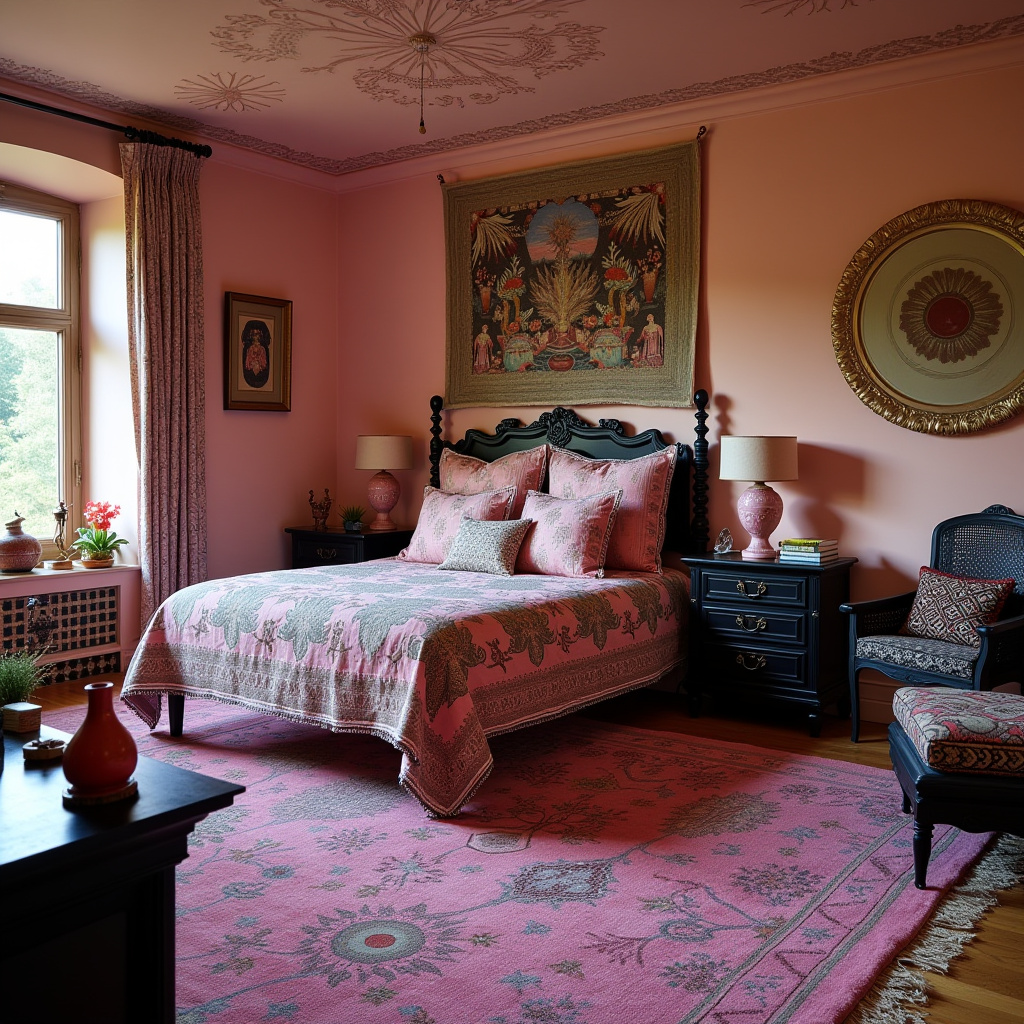black and pink bedroom accent wall 35