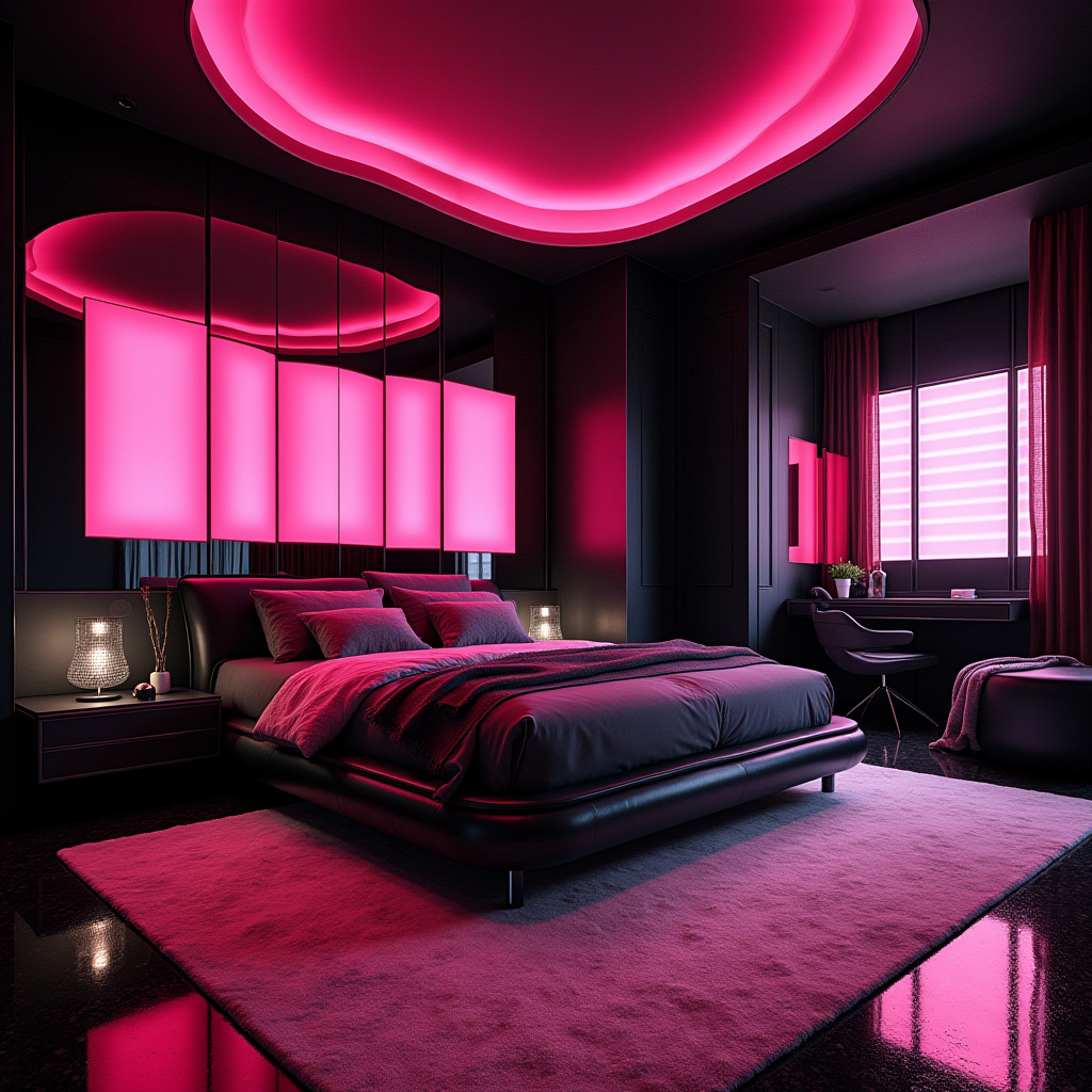 black and pink bedroom accent wall 37