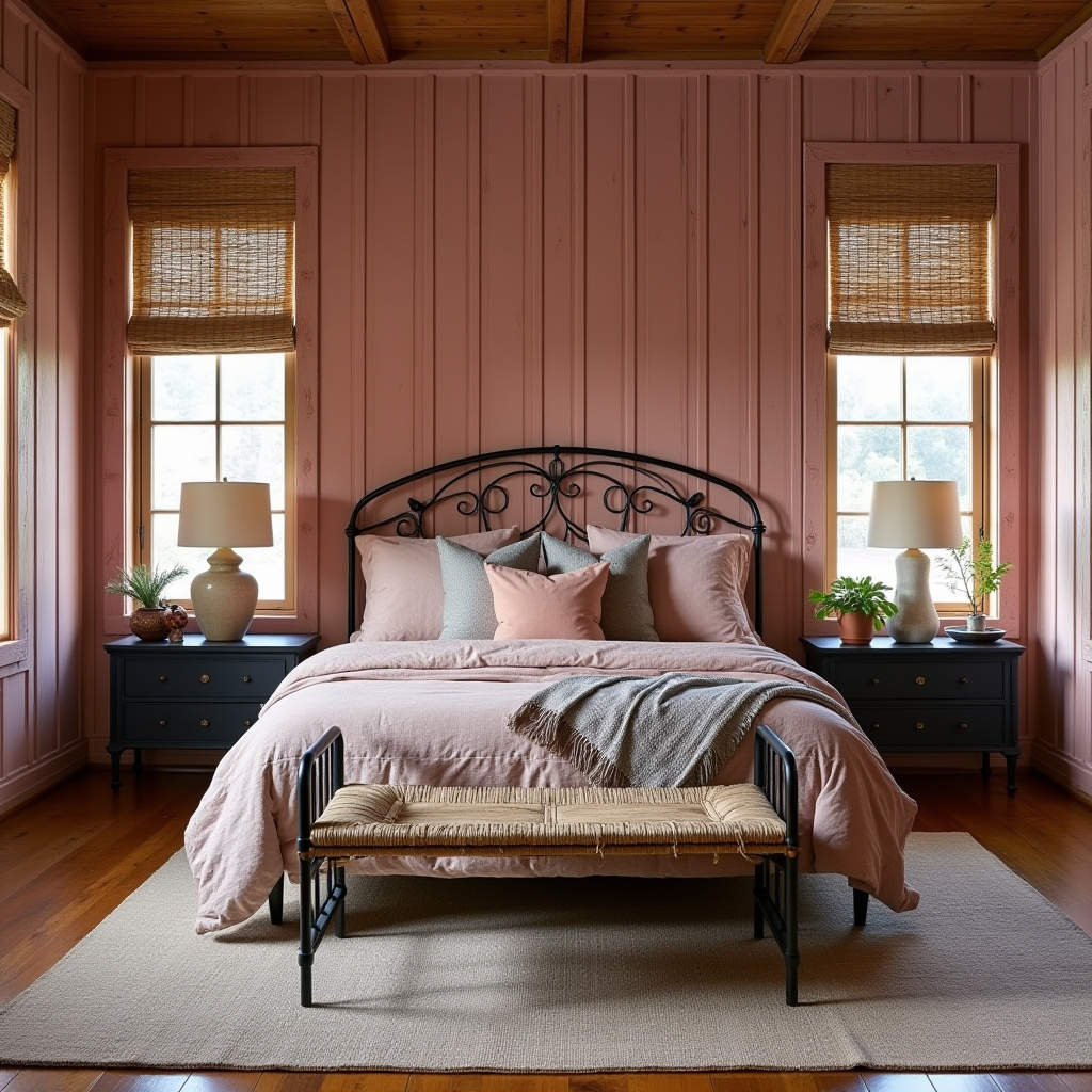 black and pink bedroom accent wall 39