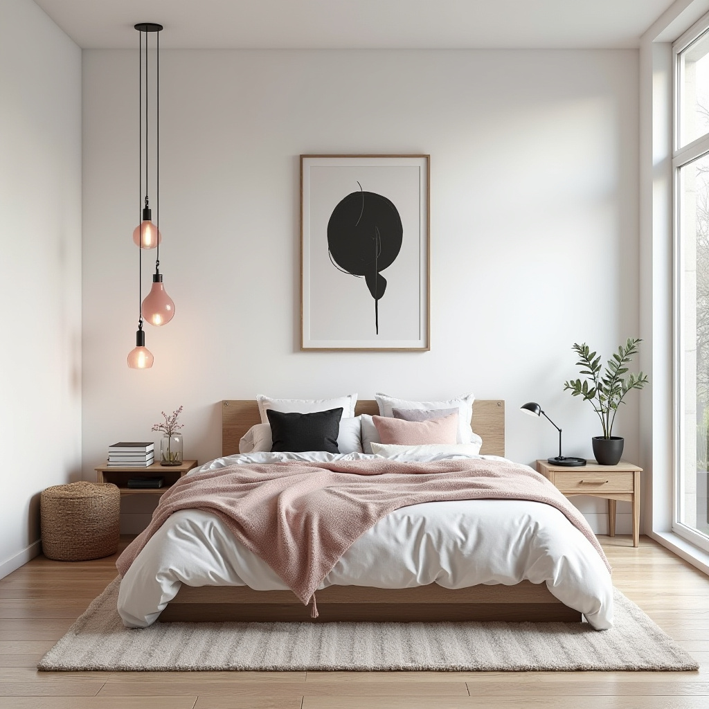 black and pink bedroom accent wall 8