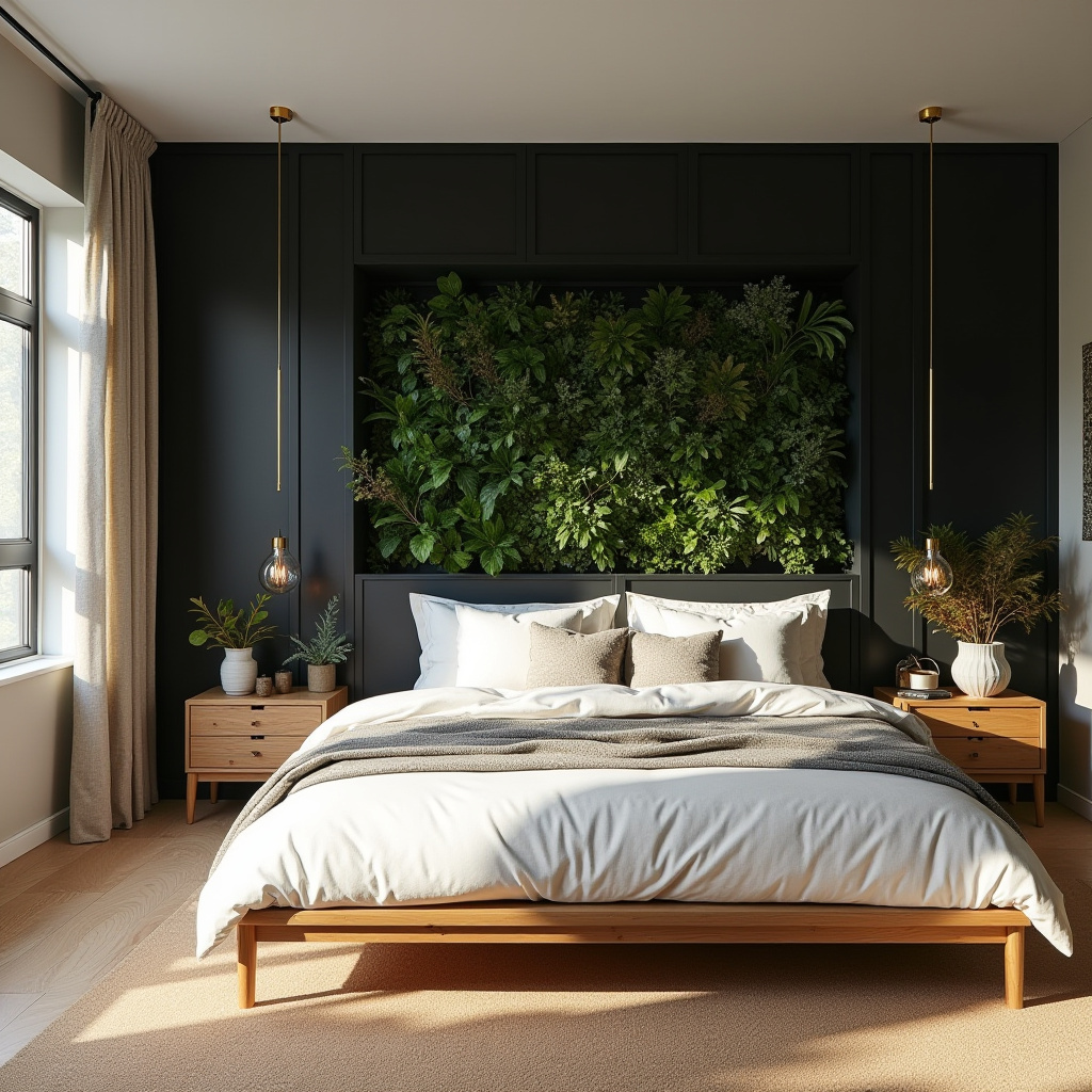 black panel bedroom accent wall 11