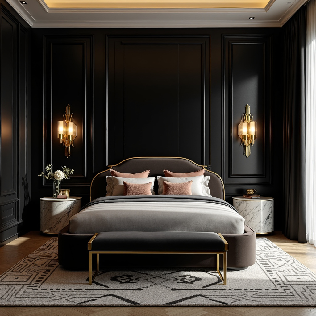black panel bedroom accent wall 17
