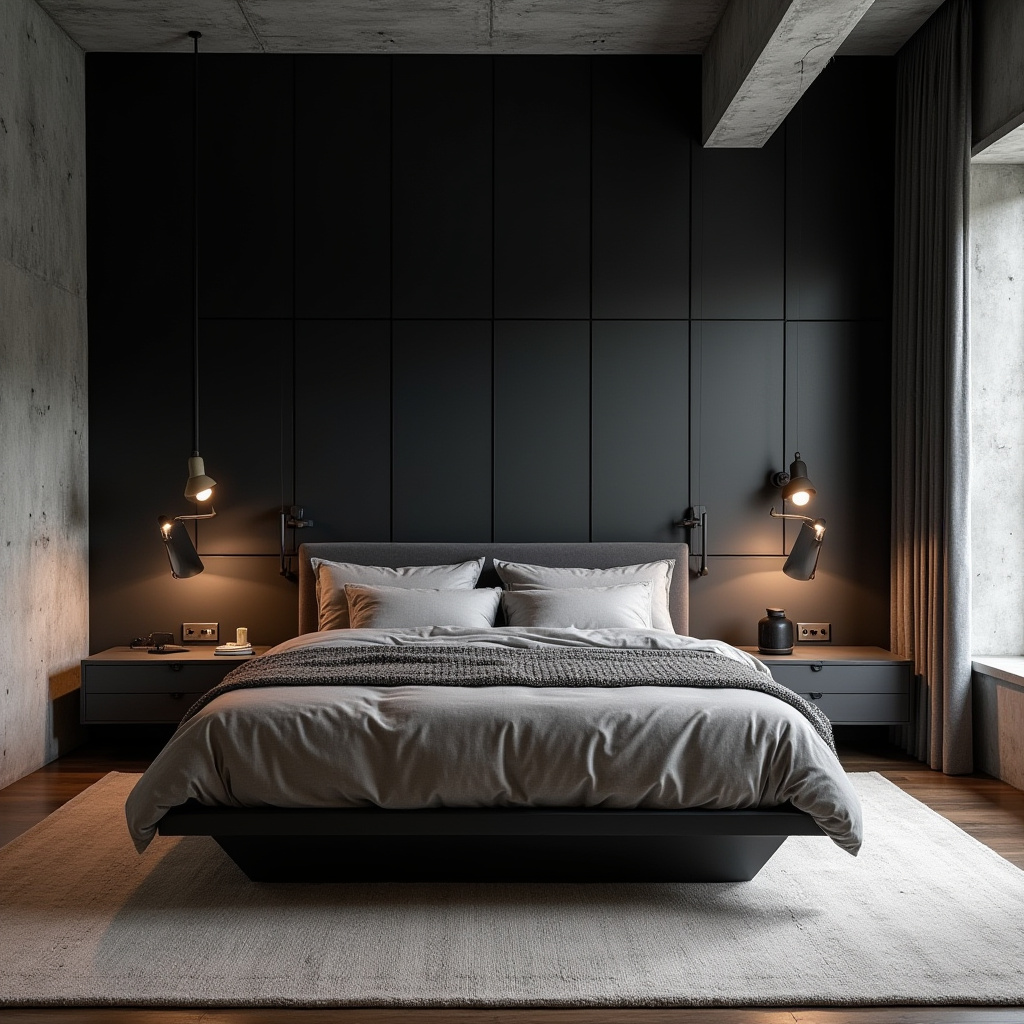 black panel bedroom accent wall 20