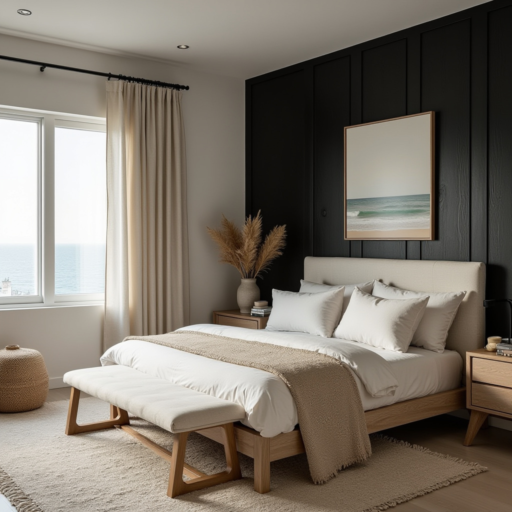 black panel bedroom accent wall 21