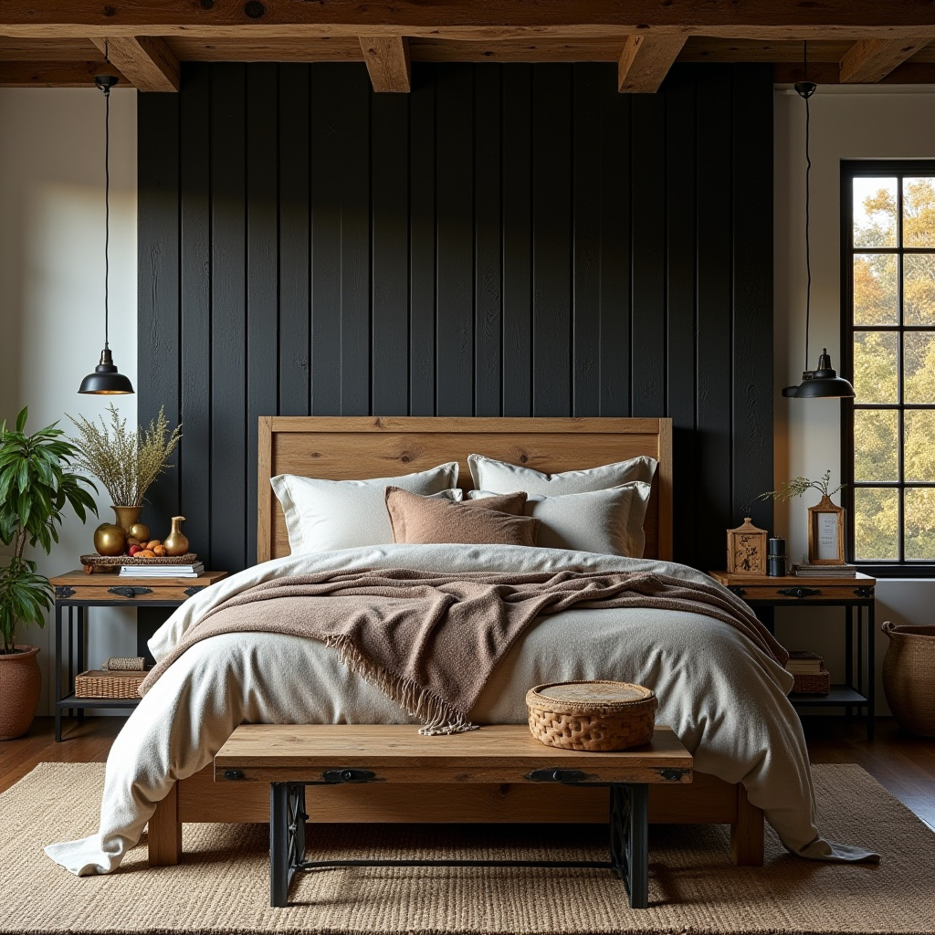 black panel bedroom accent wall 24