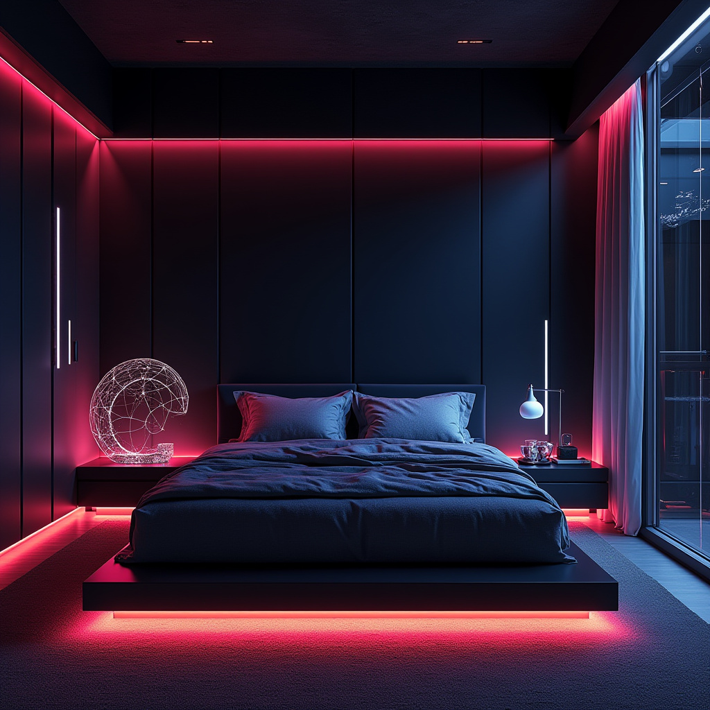 black panel bedroom accent wall 26