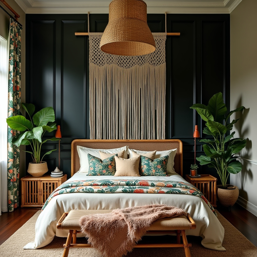 black panel bedroom accent wall 27