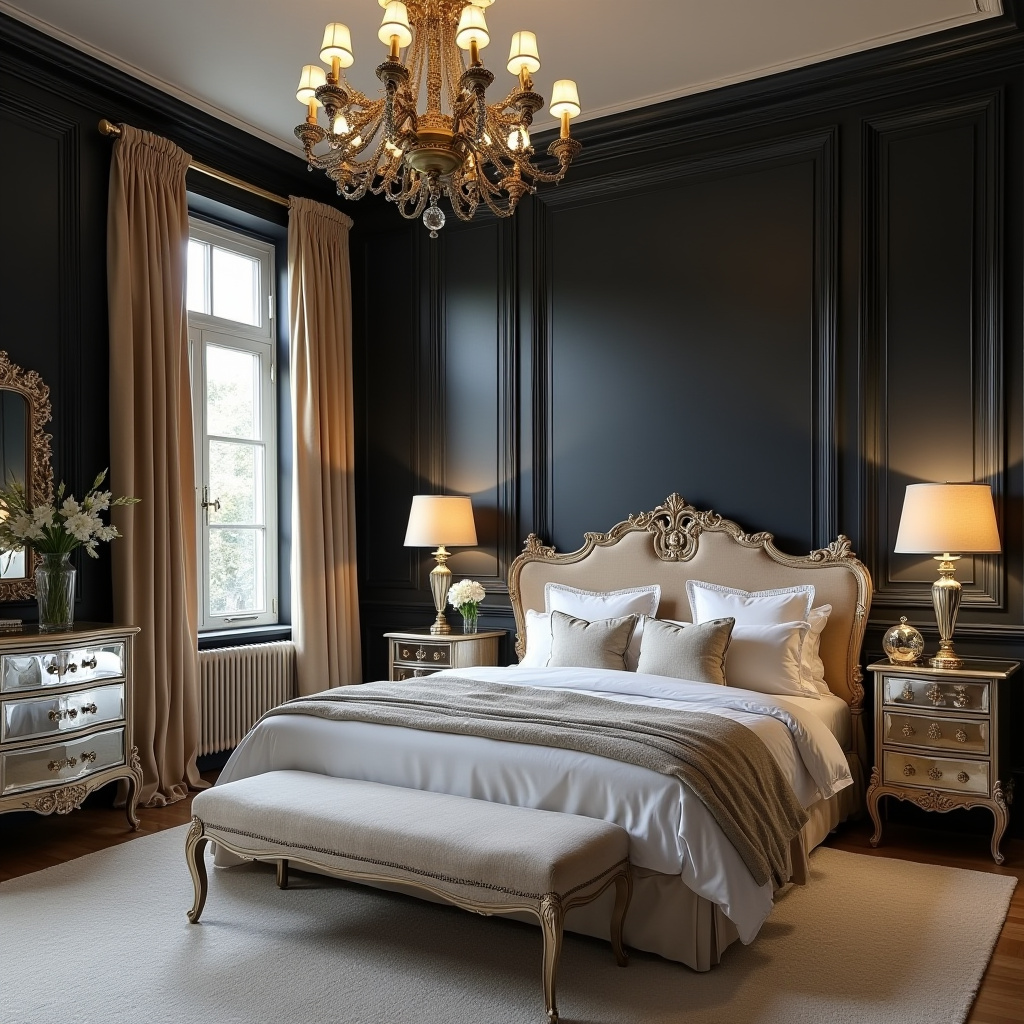 black panel bedroom accent wall 30