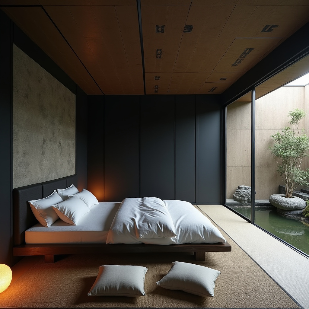 black panel bedroom accent wall 31