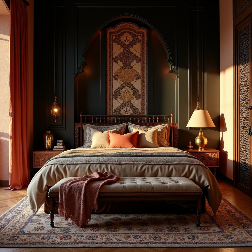 black panel bedroom accent wall 33