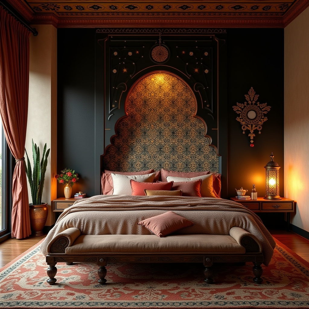 black panel bedroom accent wall 34
