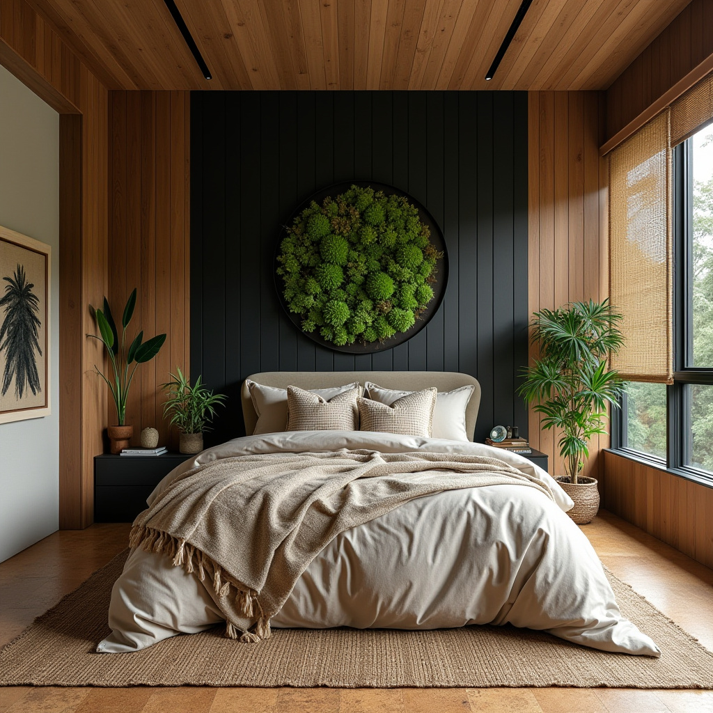 black panel bedroom accent wall 37