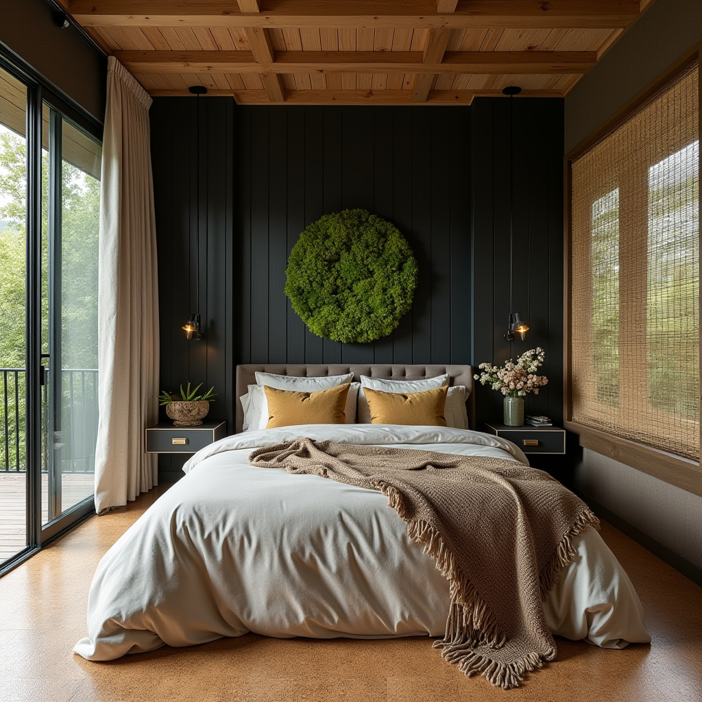 black panel bedroom accent wall 38