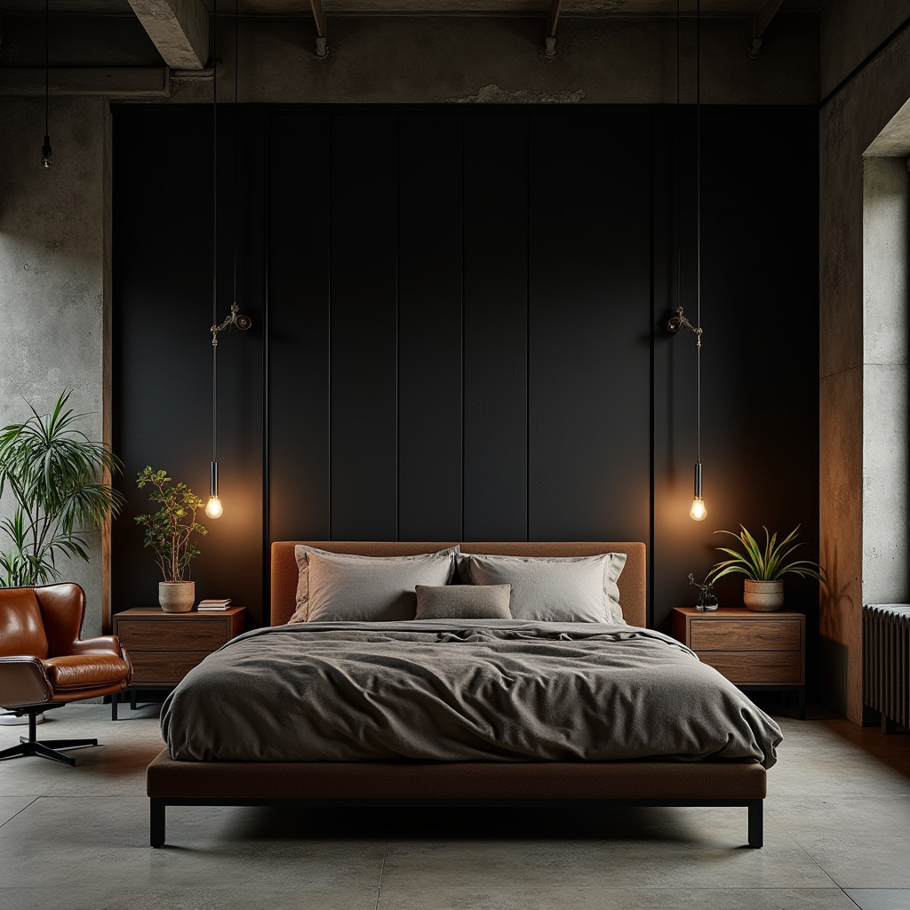 black panel bedroom accent wall 5