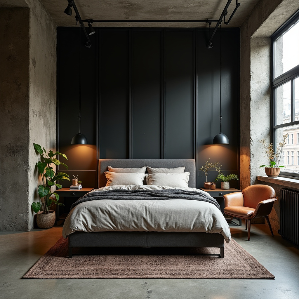 black panel bedroom accent wall 6