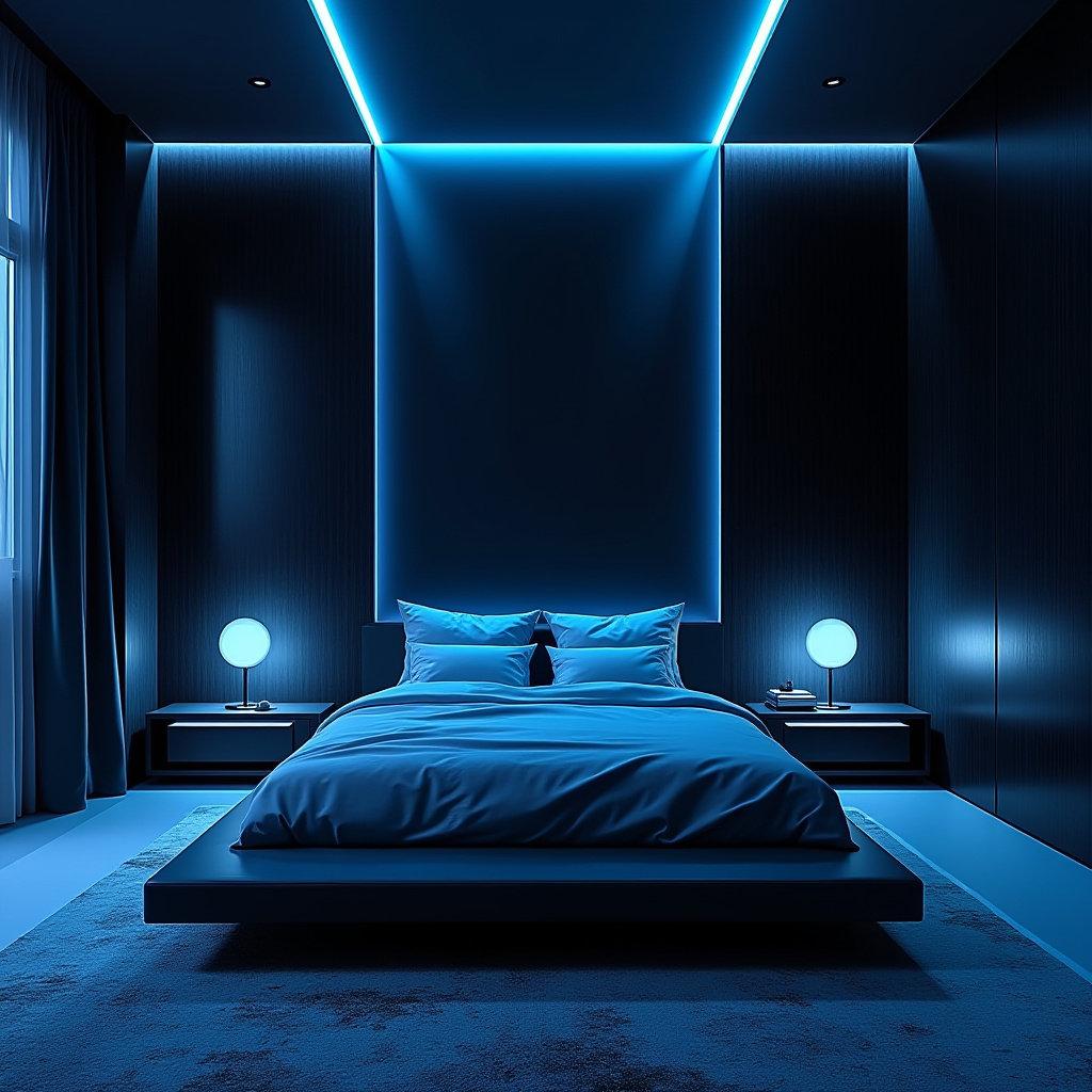 black wallpaper bedroom accent wall 18