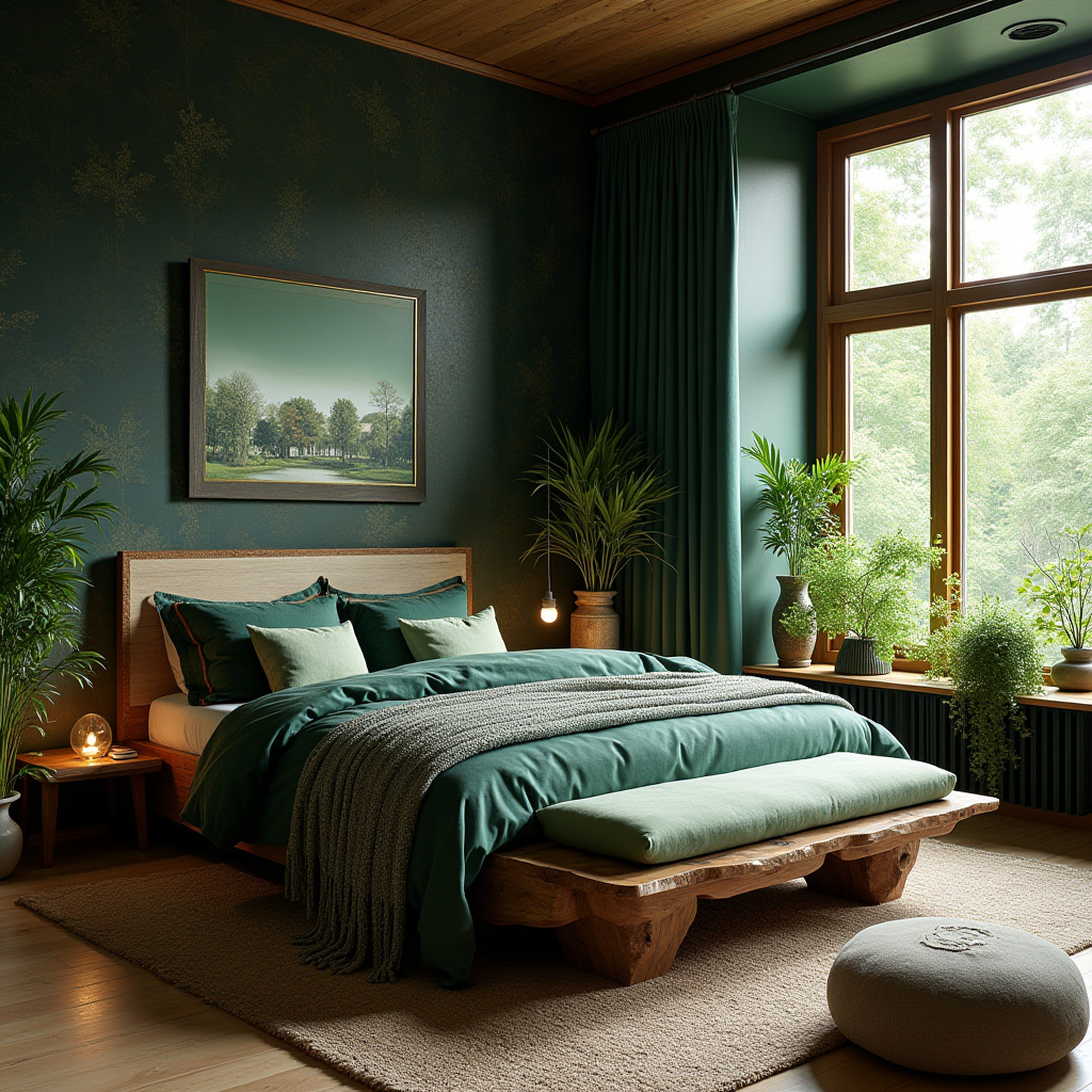 black wallpaper bedroom accent wall 23