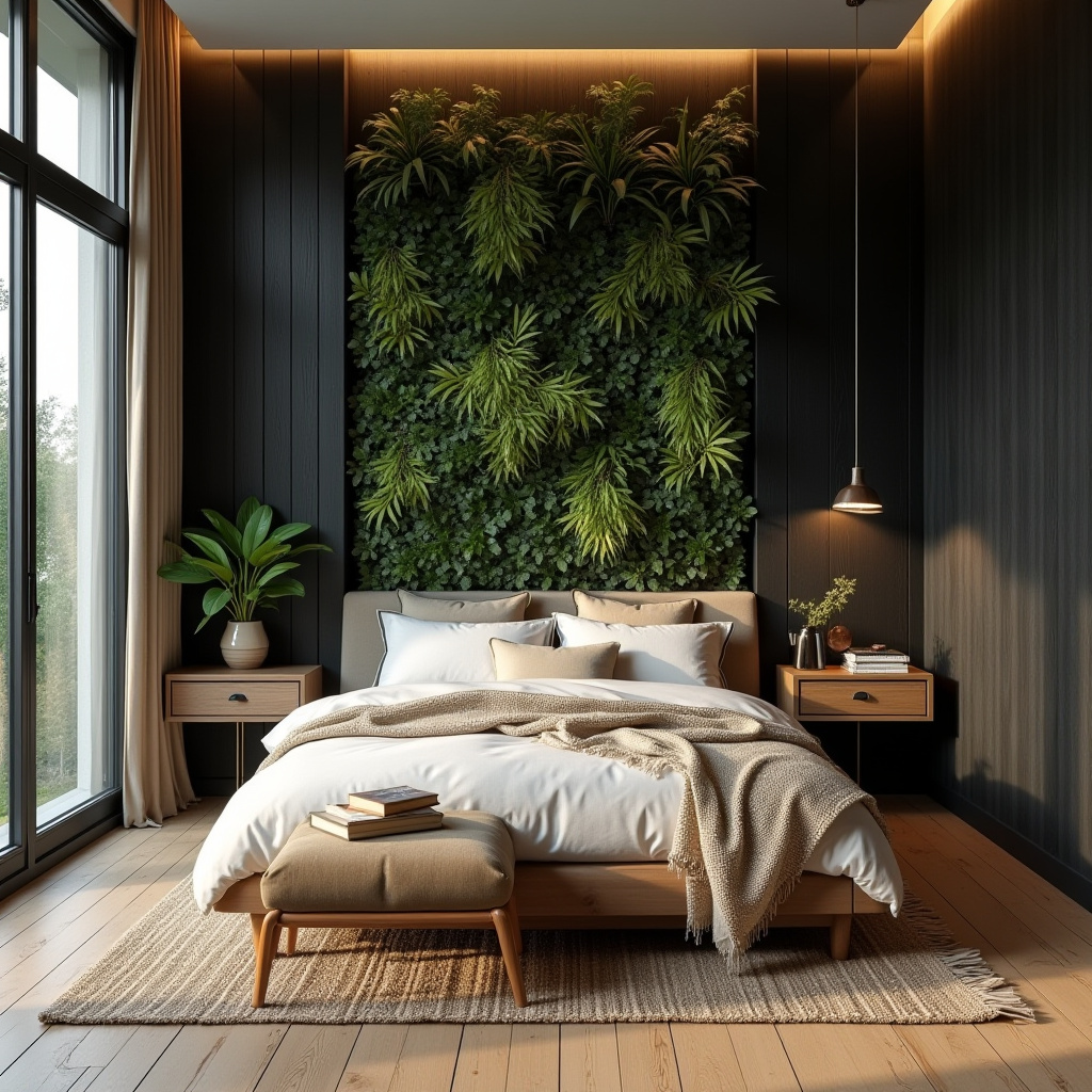 black wood bedroom accent wall 11