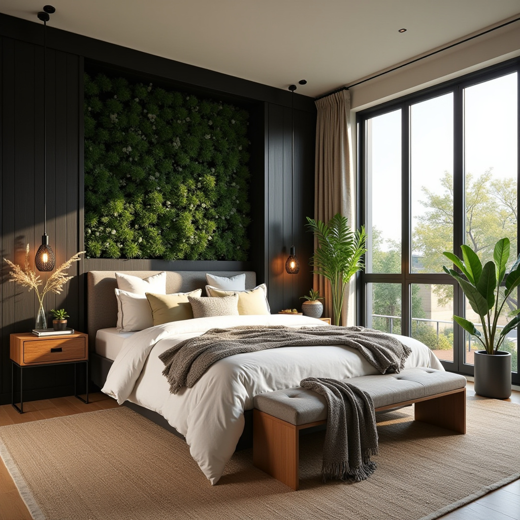 black wood bedroom accent wall 12