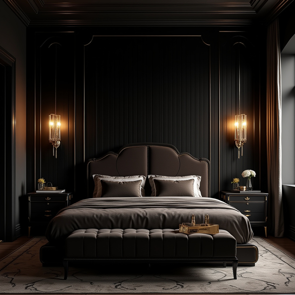 black wood bedroom accent wall 14