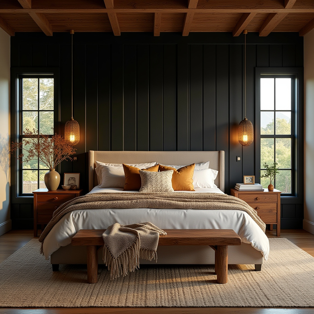black wood bedroom accent wall 15