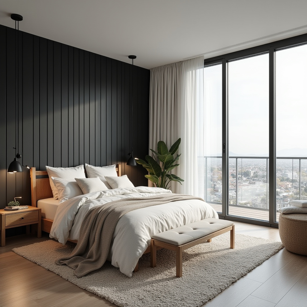 black wood bedroom accent wall 17