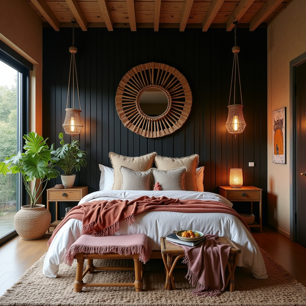 black wood bedroom accent wall 19