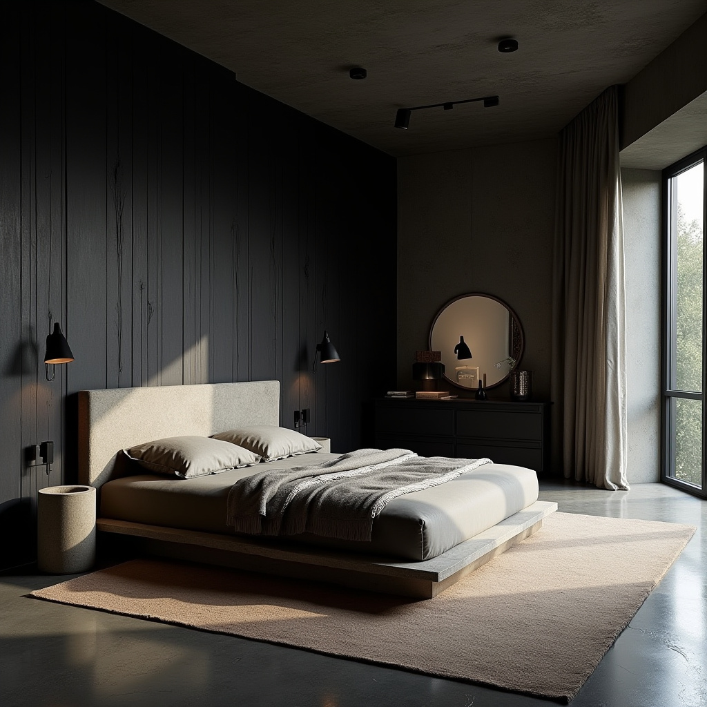 black wood bedroom accent wall 23