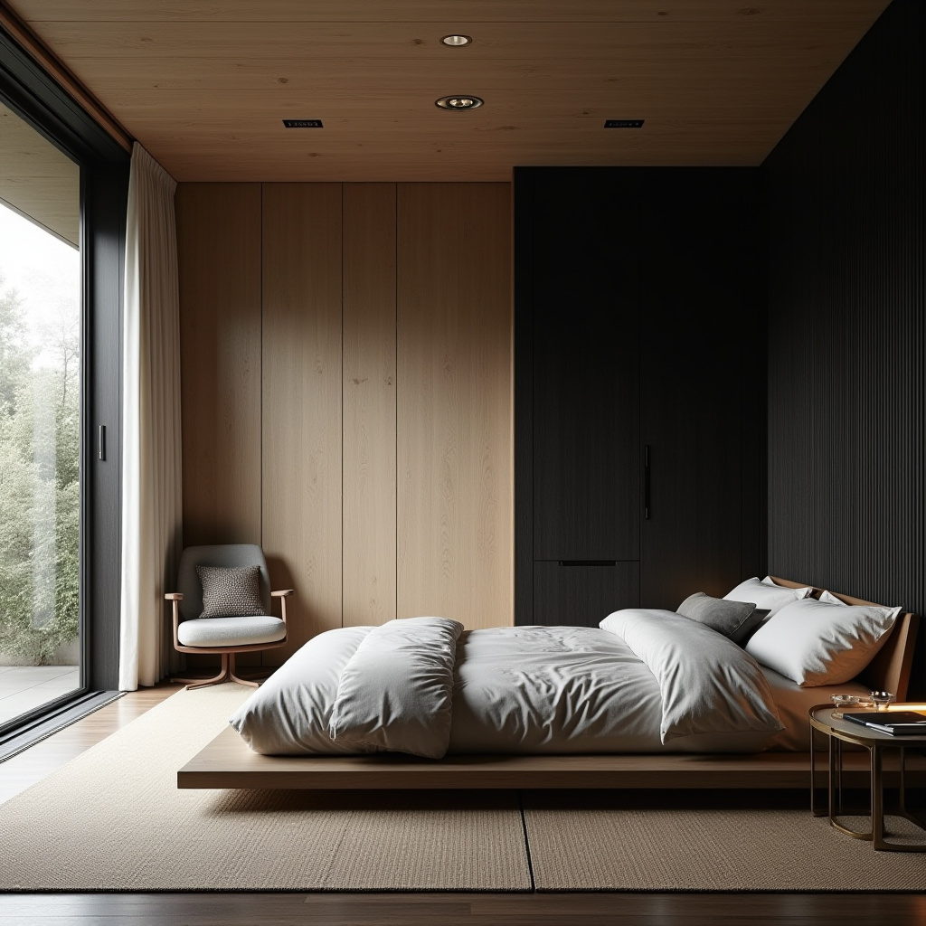 black wood bedroom accent wall 28