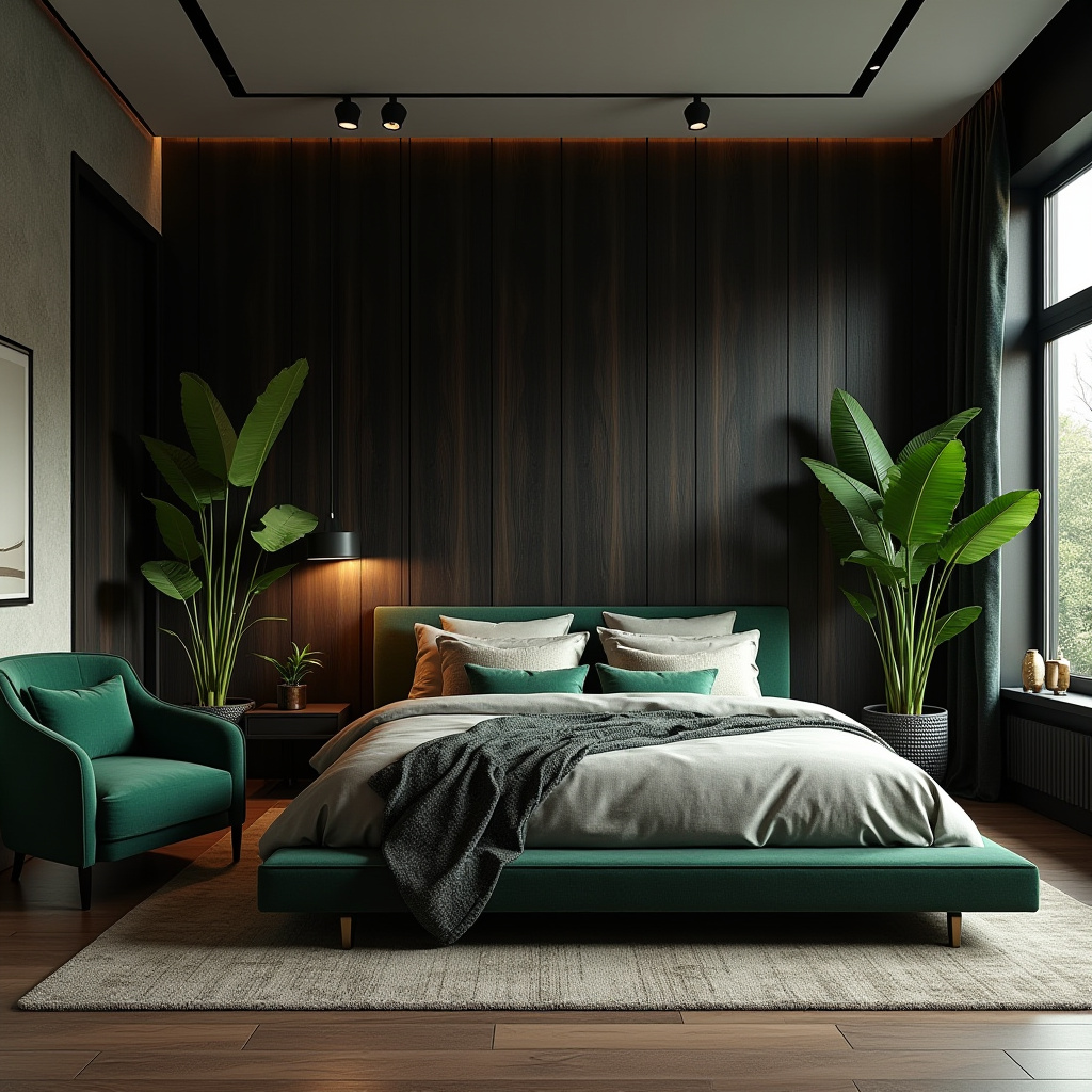 black wood bedroom accent wall 3