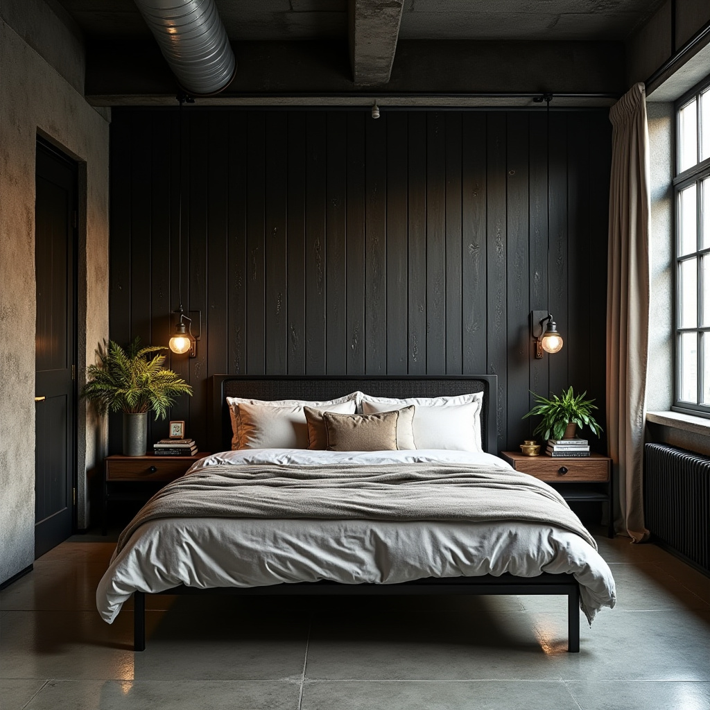 black wood bedroom accent wall 37