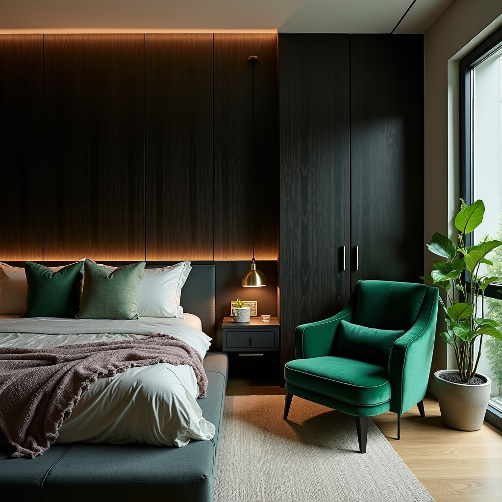 black wood bedroom accent wall 4