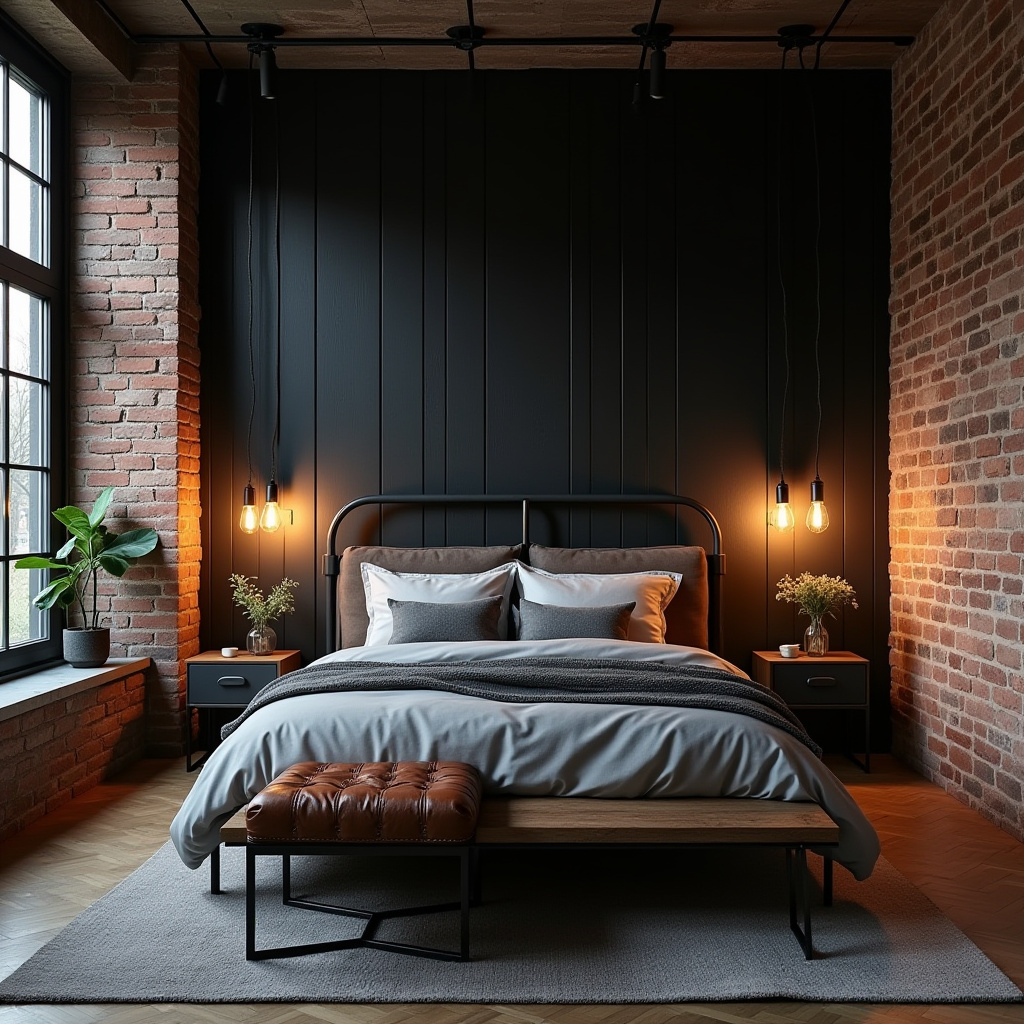 black wood bedroom accent wall 5